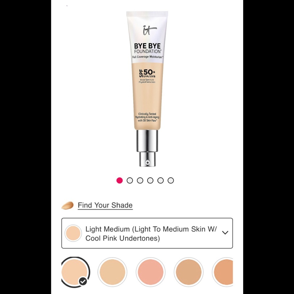 NEW IT Cosmetics Bye Bye Foundation -Light Medium